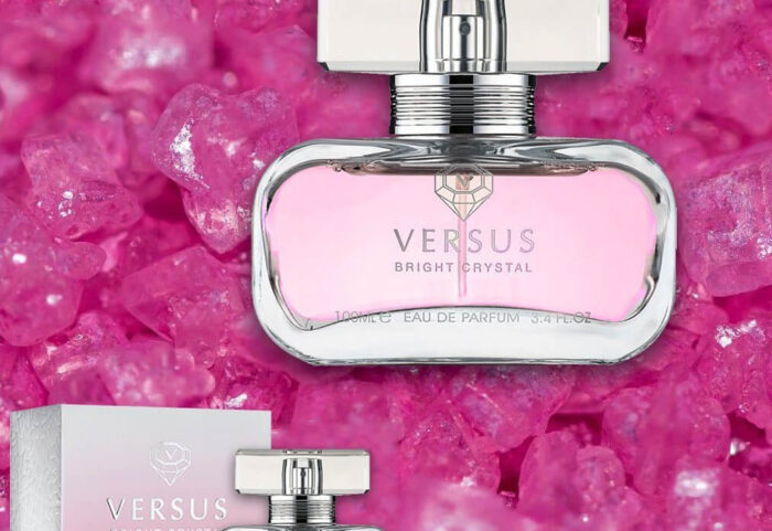 عطر ادکلن زنانه ورساچه برایت کریستال صورتی فراگرنس ورد ورسوس برایت کریستال (Fragrance World Versace Bright Crystal)